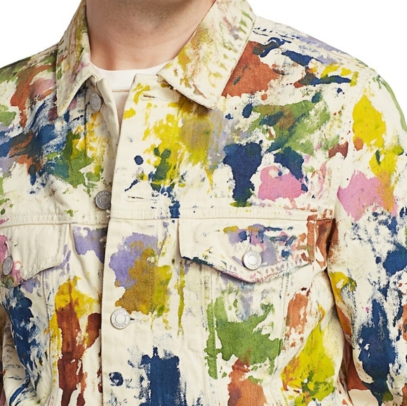 Purple BrandPaint Splatter Denim Trucker Jacket - Picture 6 of 8